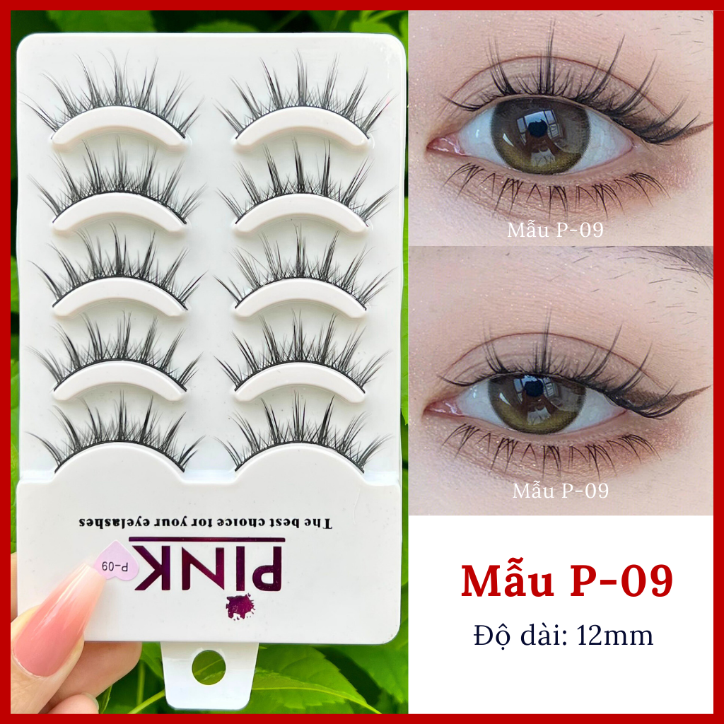 Lông mi giả hộp hồng 5 cặp/hộp