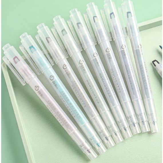 Bút dạ Highlighter Double Head bút đánh dấu hộp 6 cây