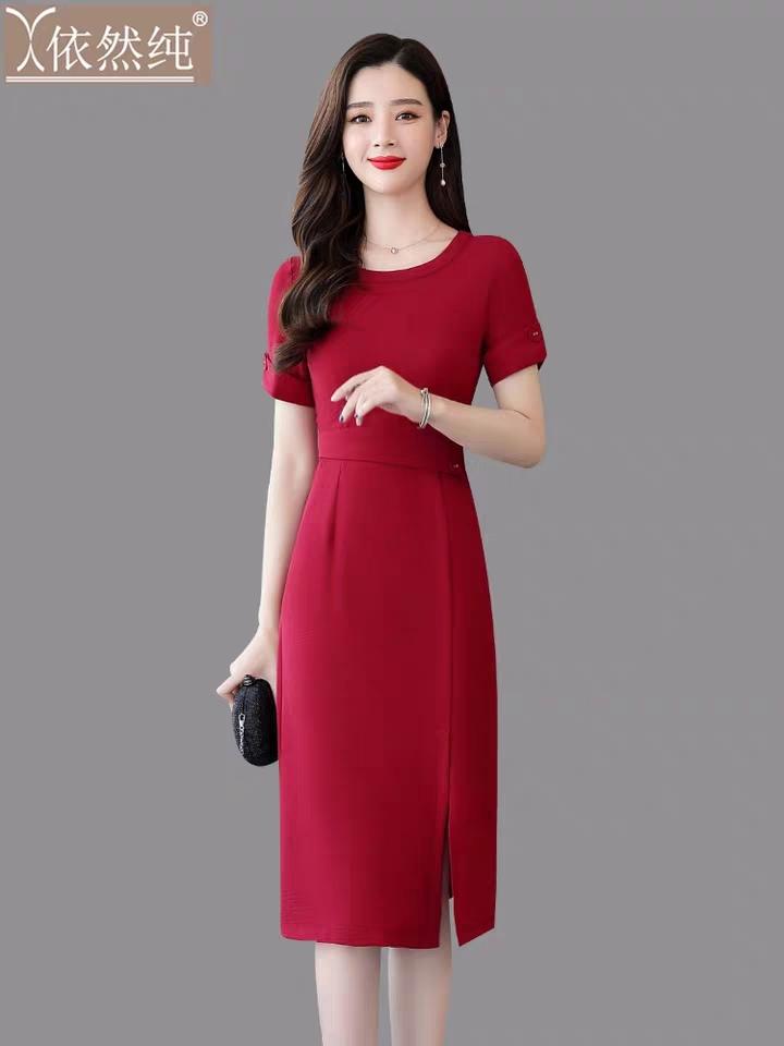 [HCM]ĐẦM VOAN LỤA PHỐI NÚT EO ĐẸP TINH TẾ SANG CHẢNH MS 213