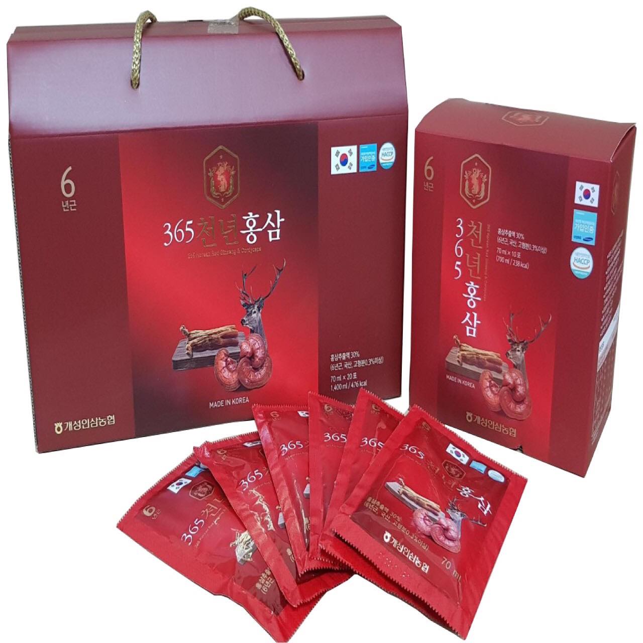 Túi Hồng sâm nước Hàn Quốc Hansusam QPlus (1 hộp 60 gói x 70ml)
