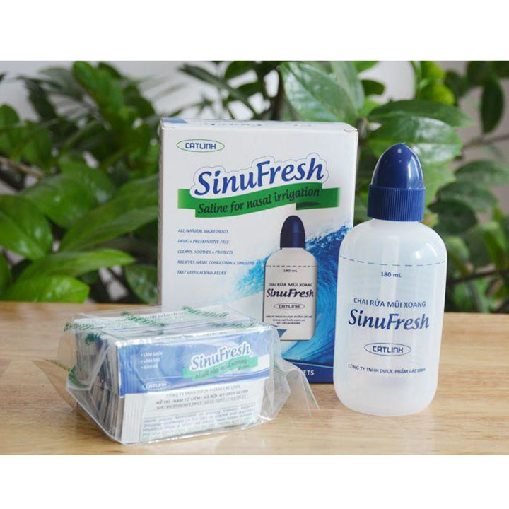 Bình rửa mũi sinufresh-tặng kèm 30 gói muối