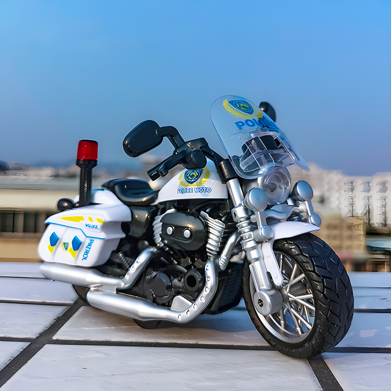 Xe cảnh sát Harley-Davidson - Mẫu 1:12 Ferroalloy Ride Xe máy đồ chơi trẻ em Dòng cổ điển Mô hình âm thanh Pull Back Car Light, xe cảnh sát bằng sắt