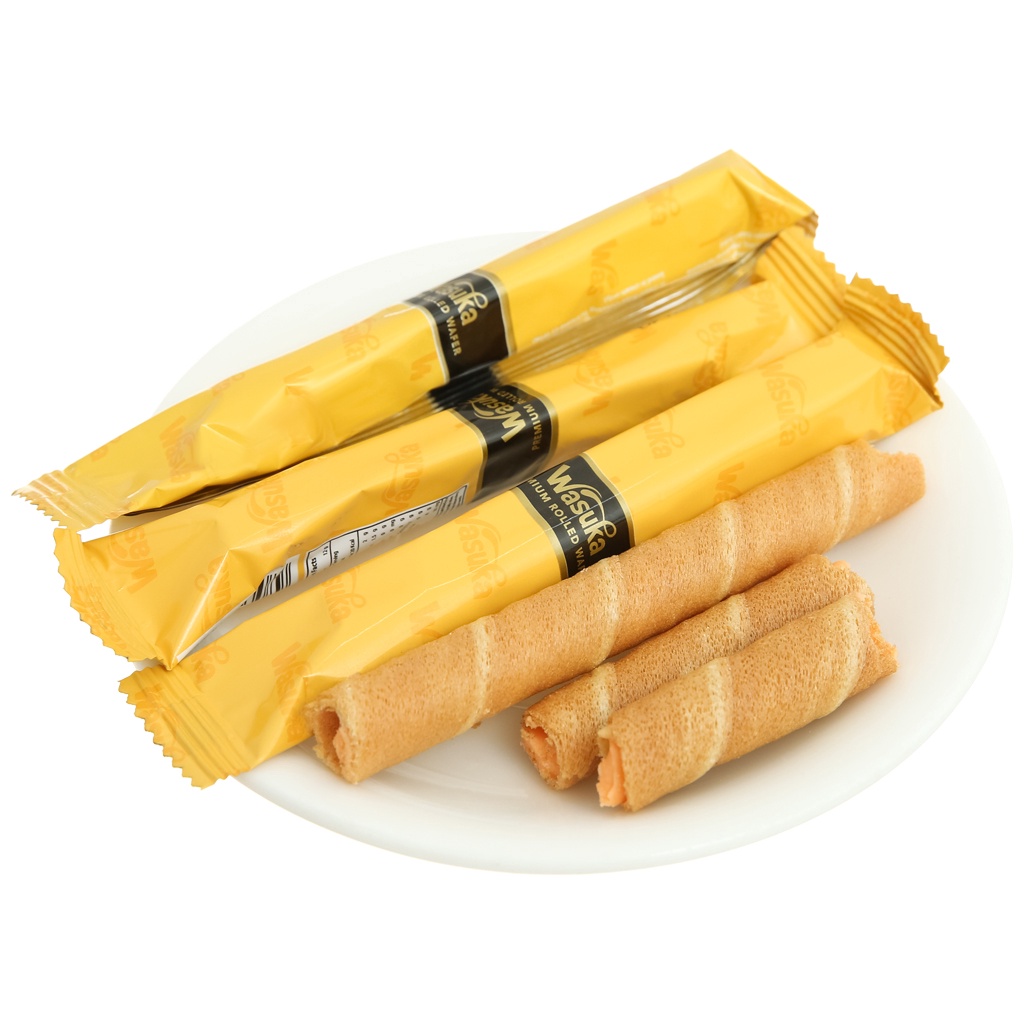 Bánh Quế Wasuka Premium Rolled Wafer Vị Phô Mai Cheese (Hủ 50 cây x 9g)