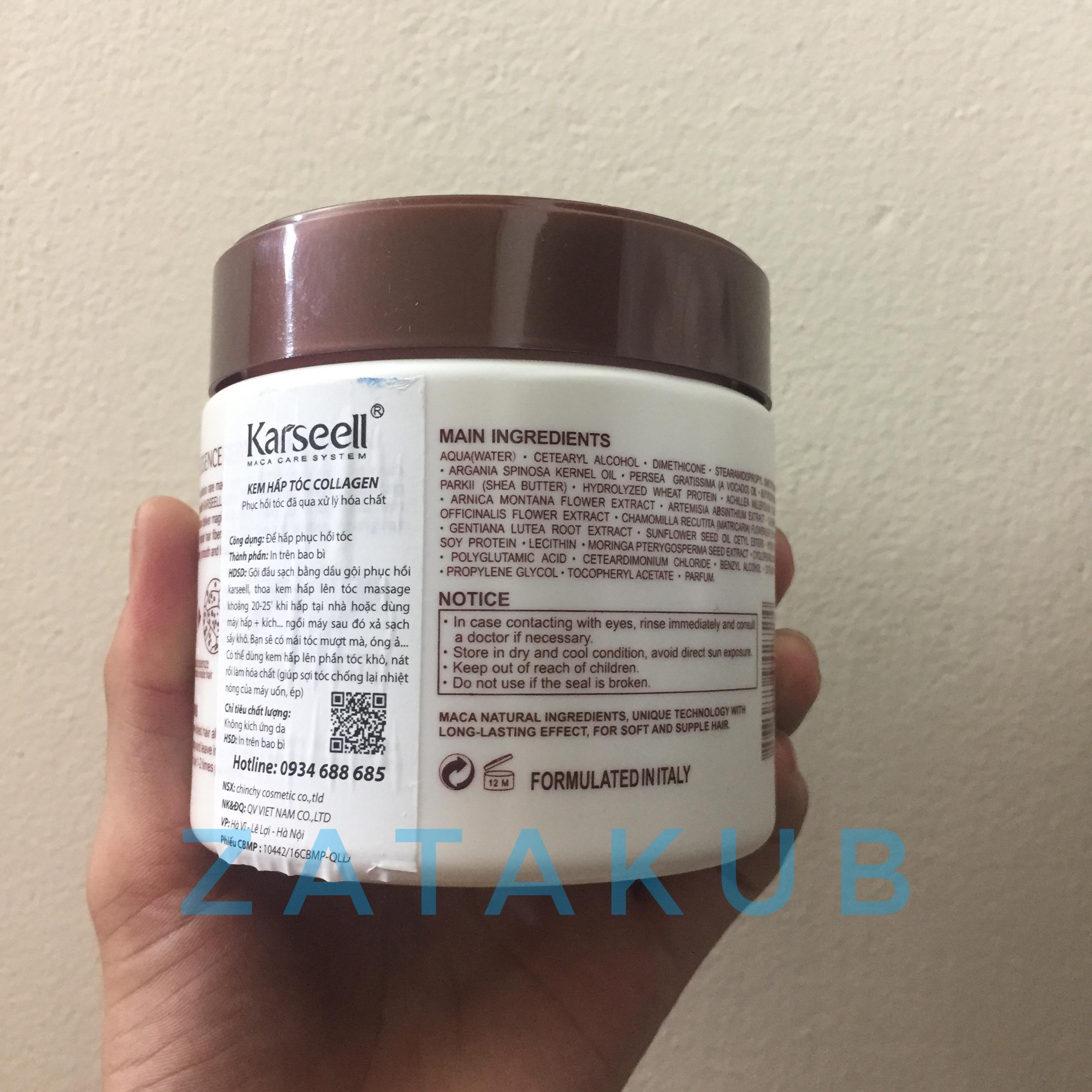 [HCM]Dầu Hấp Phục Hồi Collagen Karseell Maca Siêu Mềm Mượt Tóc 500ml