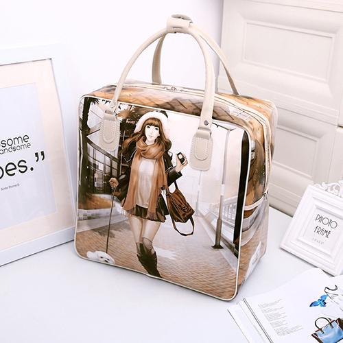 Túi xách du lịch da PU cao cấp họa tiết hoạt hình dễ thương