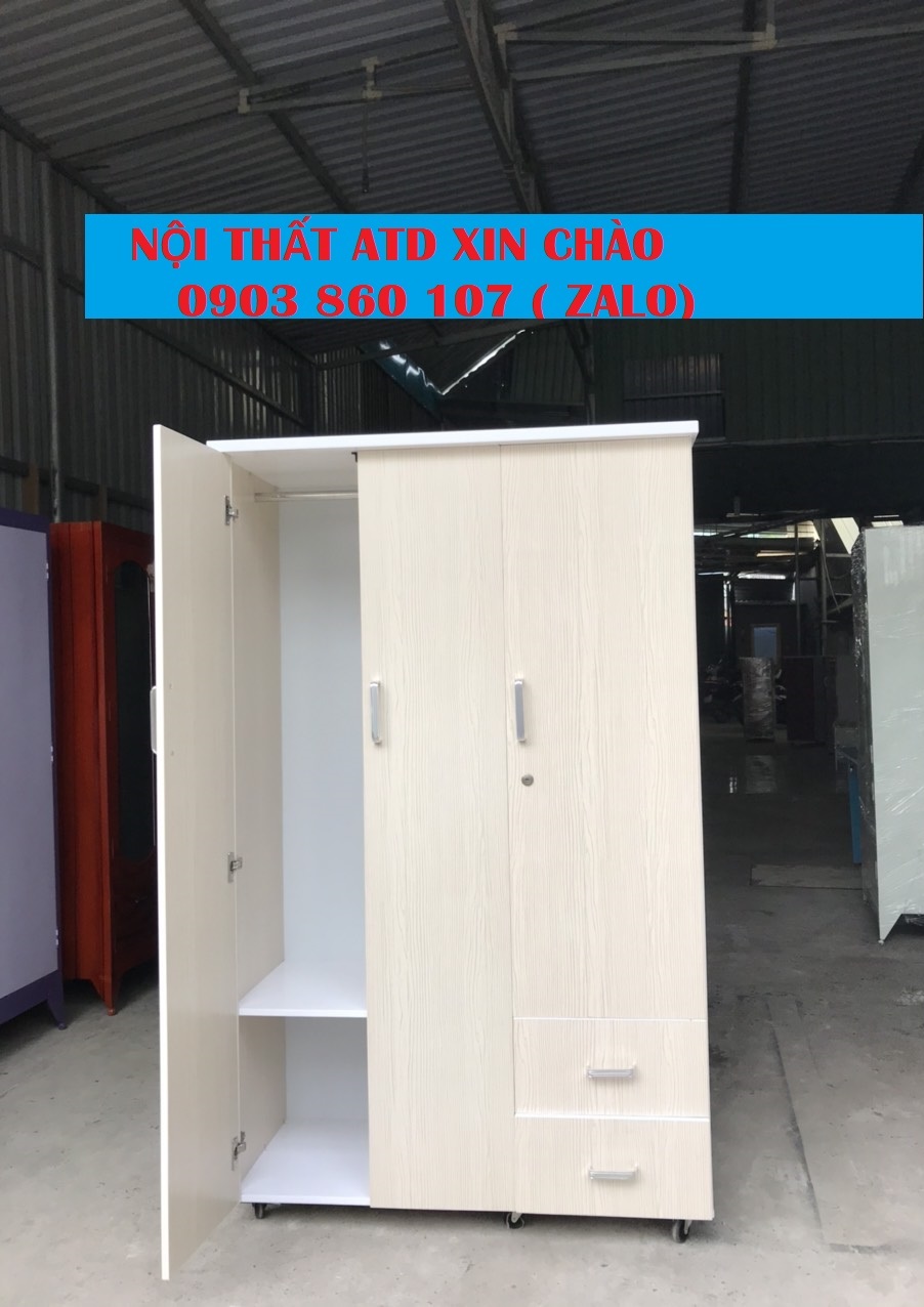 [HCM]Tủ nhựa đài loan 3 cánh 2 hộc - tủ nhựa đựng quần áo y hình HCM