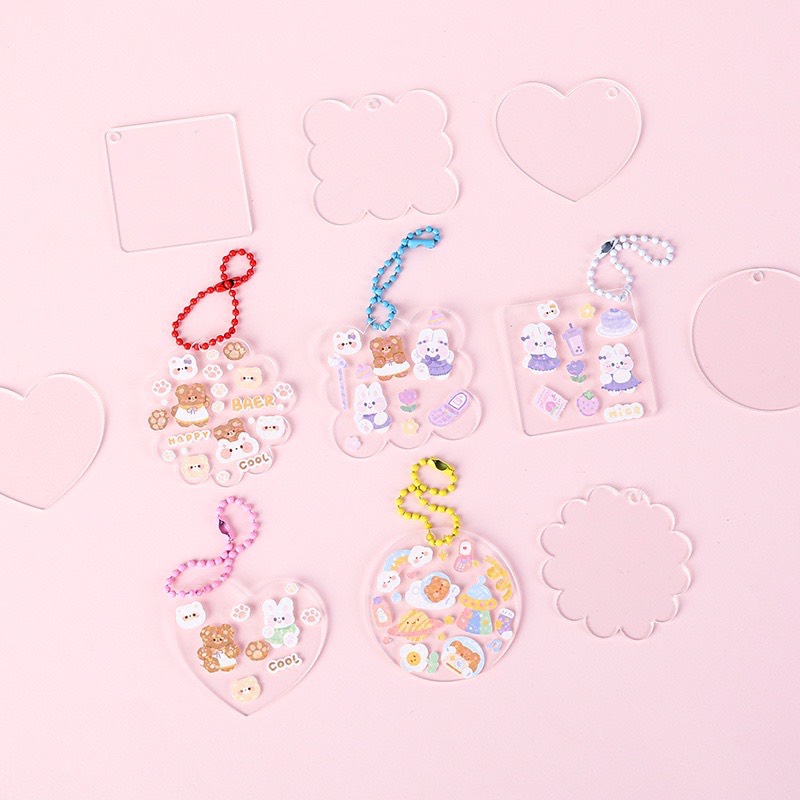 COMBO 3 Set tự làm móc khóa acrylic handmade ( tặng kèm 1 tờ sticker)
