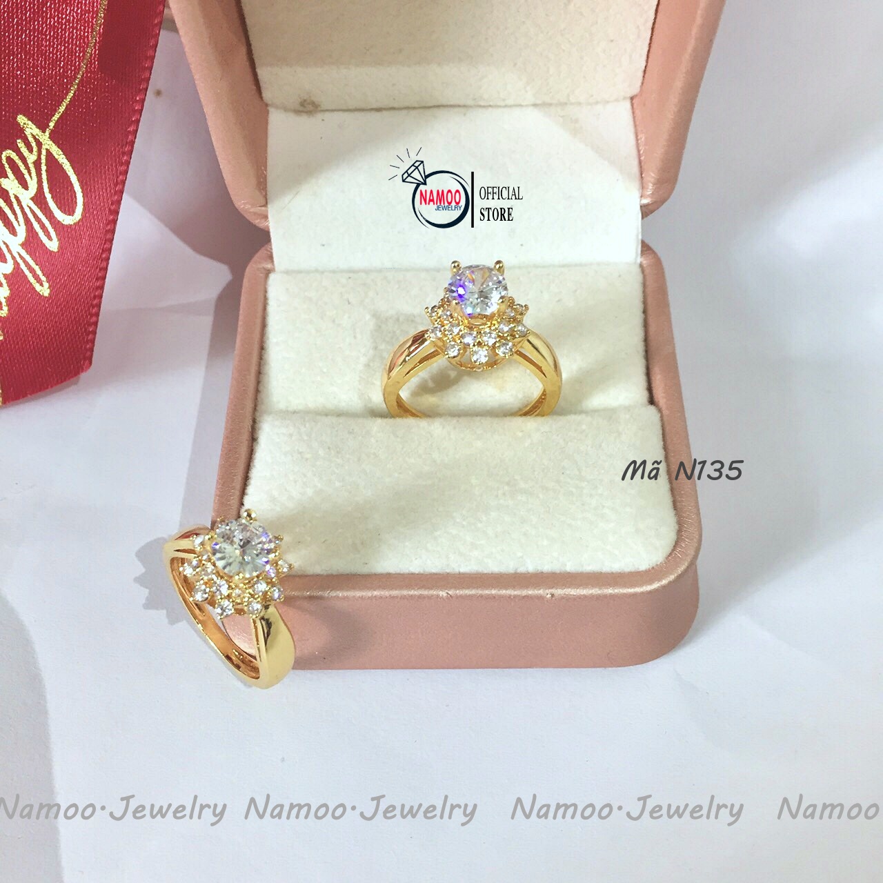 Nhẫn Nữ Hoa Đính Đá Nhỏ Đẹp N135 Đủ Size