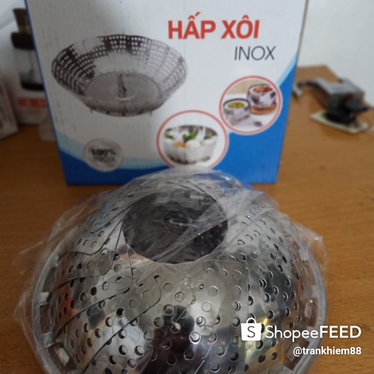 Vỉ hấp inox xòe, gấp gọn đa năng