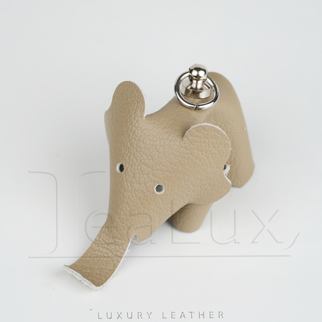 Móc Khóa Trang Trí Da Thật Hình Con Voi LEALUX ELEPHANT