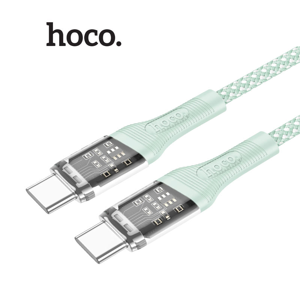 Cáp sạc nhanh 60W Hoco U111 Type-C to Type-C dây dù 1.2m (xanh)