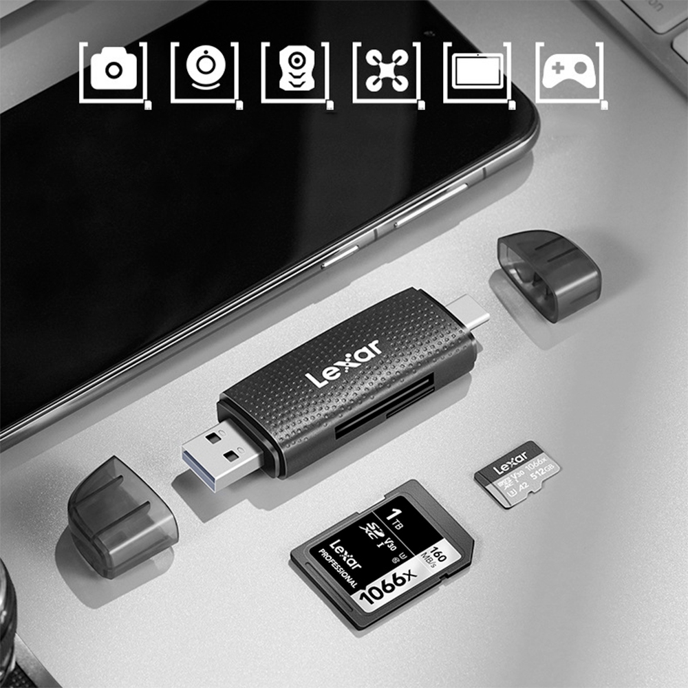 ĐẦU ĐỌC THẺ SD/TF TYPE-C USB 3.2 LEXAR