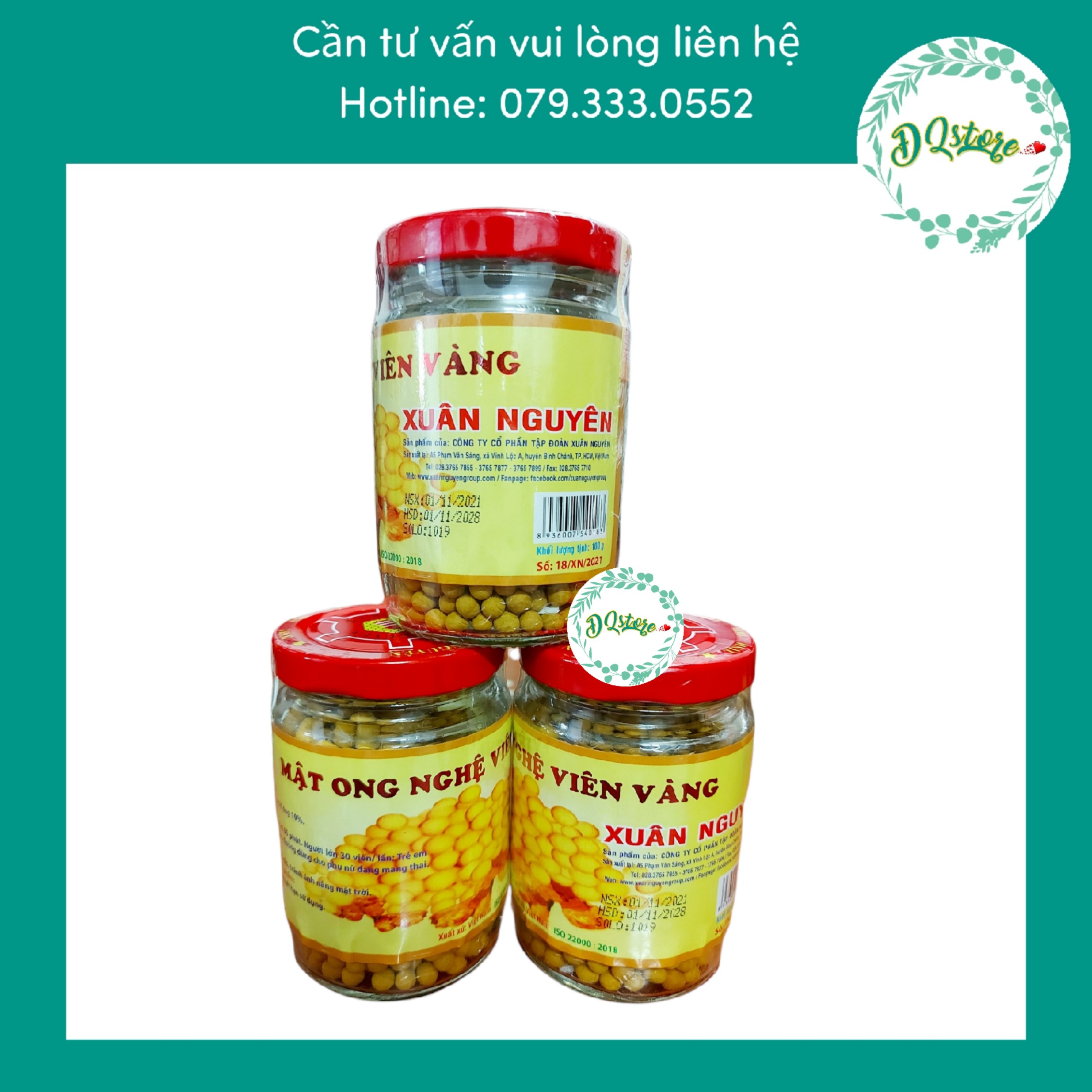 Mật ong viên nghệ xuân nguyên 100g-2 loại