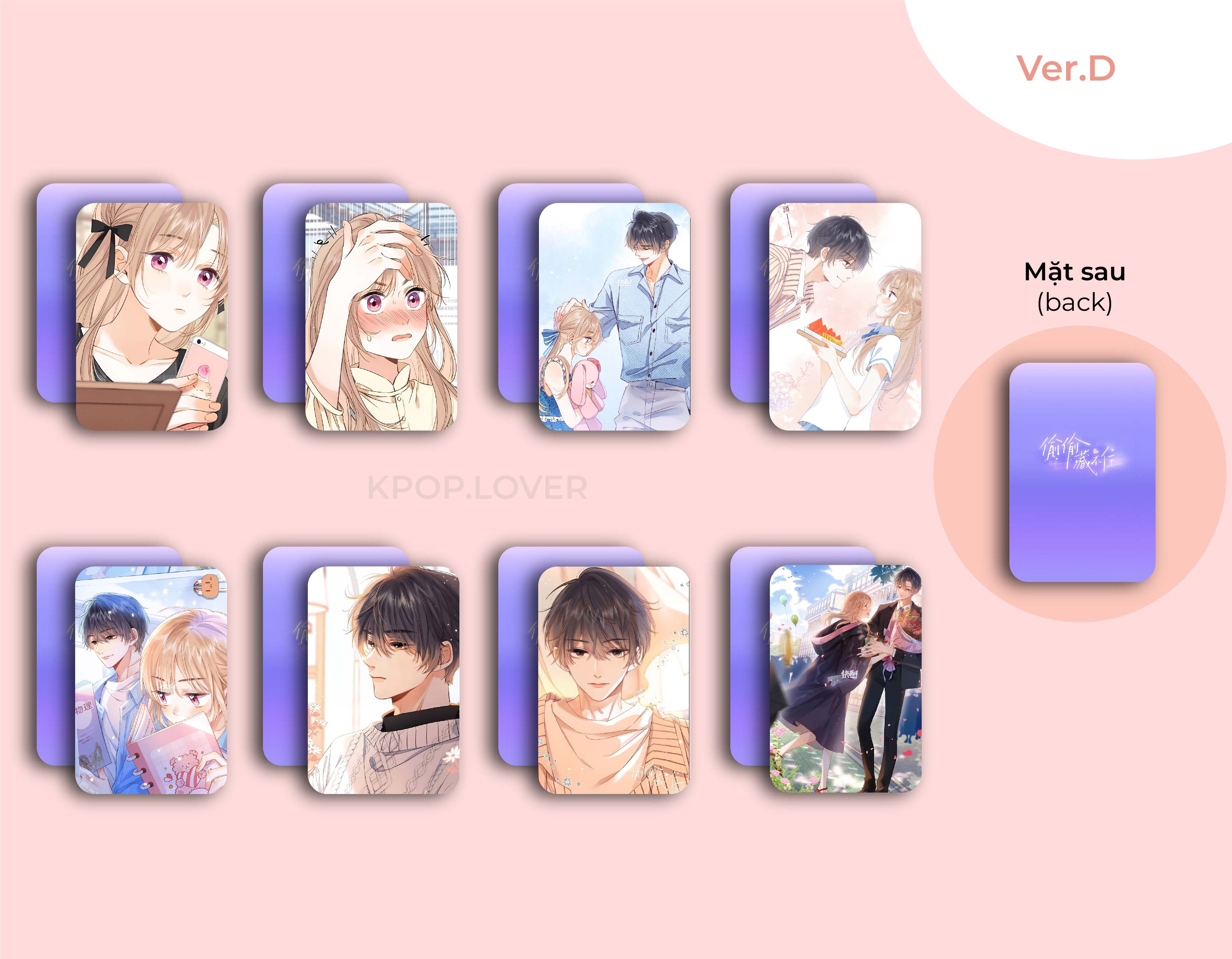 Set 8 card bo góc tình yêu thầm kín