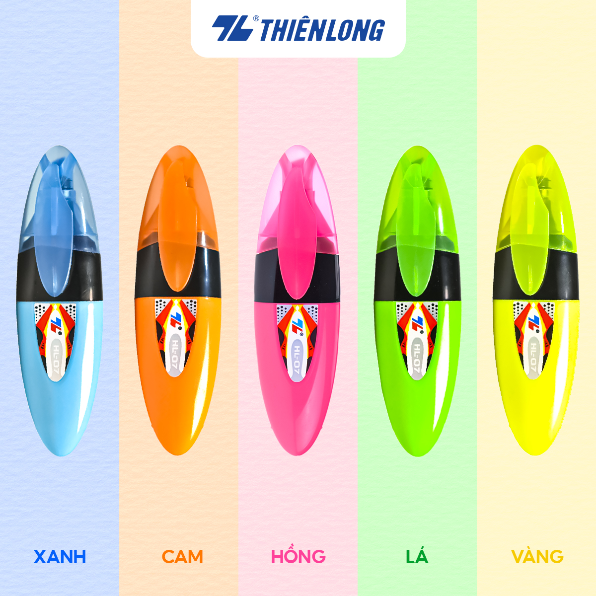 Combo 5 bút dạ quang thiên long hl-07