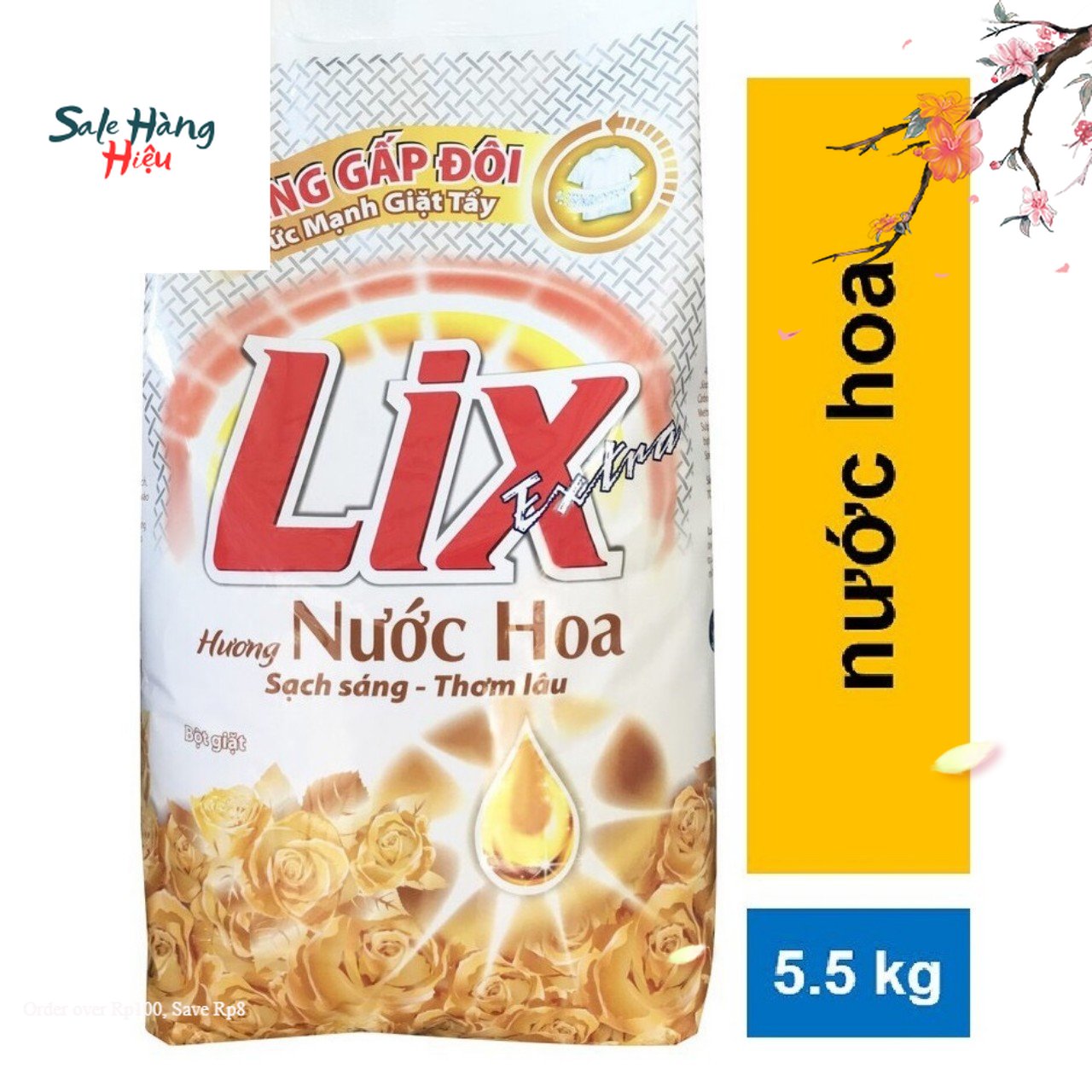 Bột giặt lix 5.5kg hương chanh