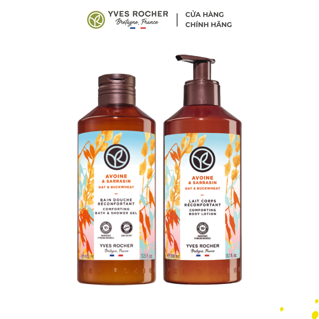 Combo Sữa tắm và Sữa dưỡng thể Yves Rocher nhiều loại 400mlx390ml