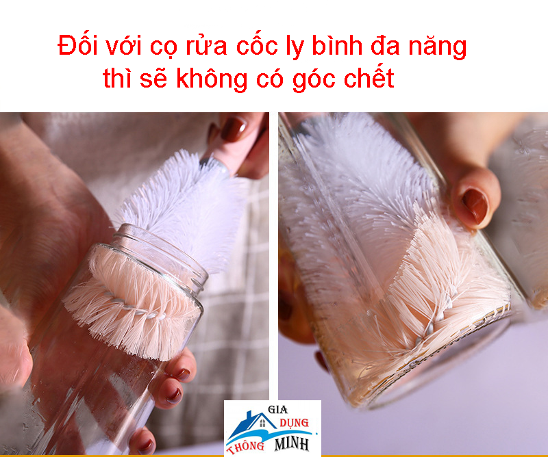 Chổi cọ rửa cốc bình ly đa năng, chổi cọ bình sữa đa năng