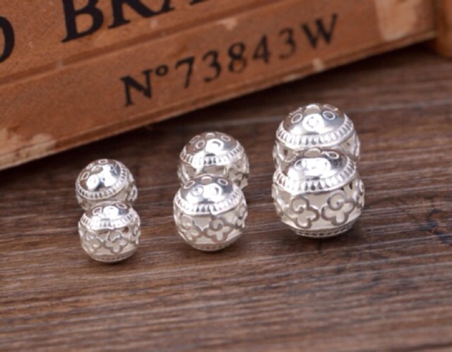 [S925] Charm bi bạc họa tiết vân mây - MH074