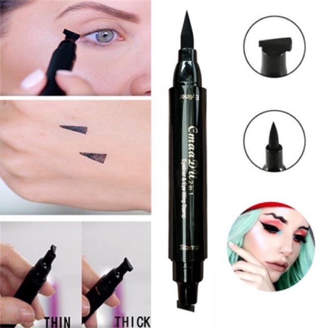 ™℗™ Bút kẻ mắt 2 đầu chấm đuôi mắt chống trôi