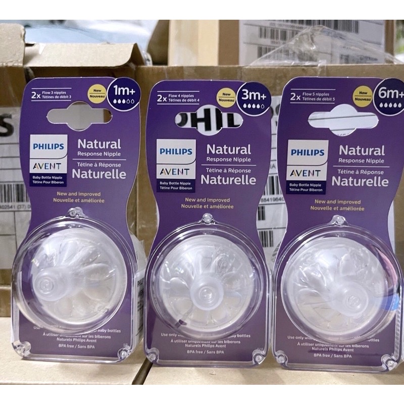 Set 2 núm ti Philips Avent response số 3 (1m+) mẫu mới
