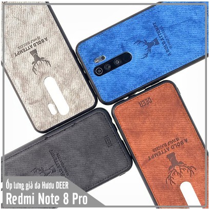 Ốp lưng Xiaomi Redmi Note 8 Pro giả da con hươu - Nhựa dẻo TPU