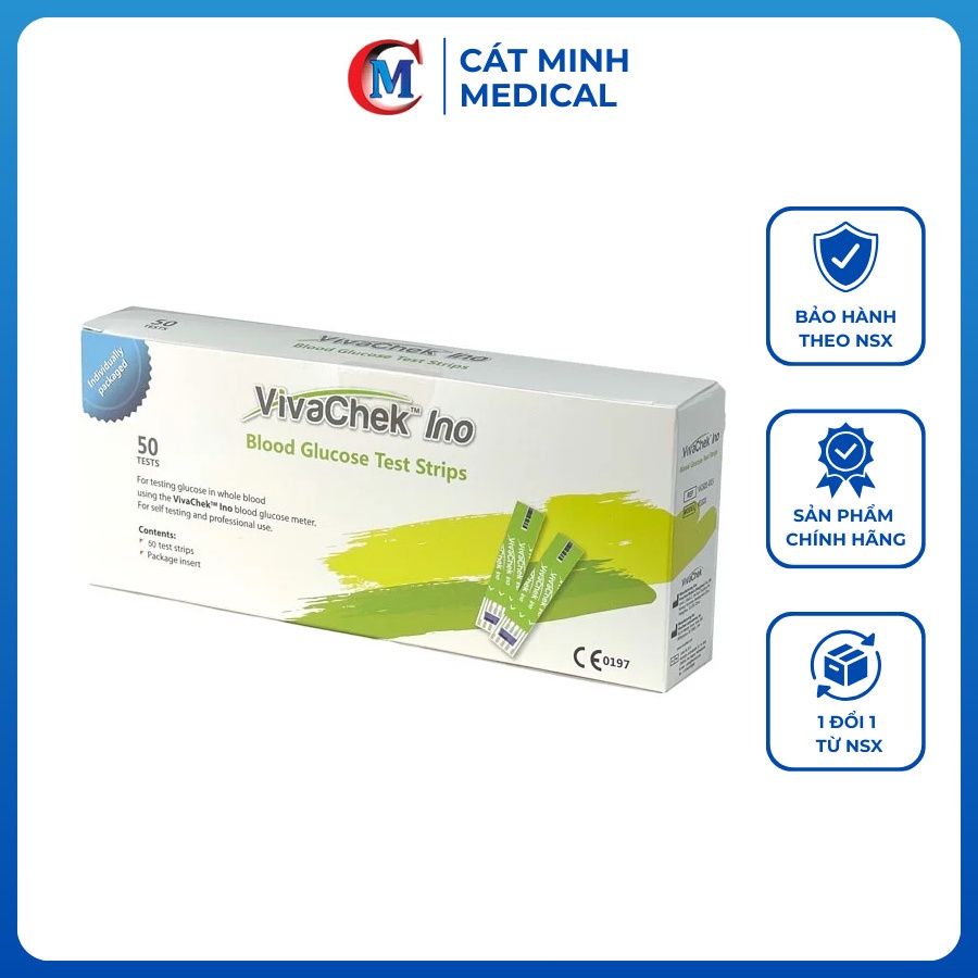 Que thử đường huyết VivaChek Ino - Hộp 50 que