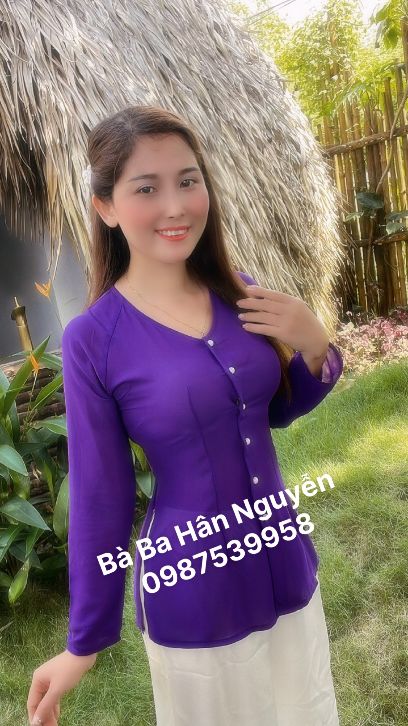 ÁO BÀ BA LUA CỔ TIM ( ÁO LẼ )