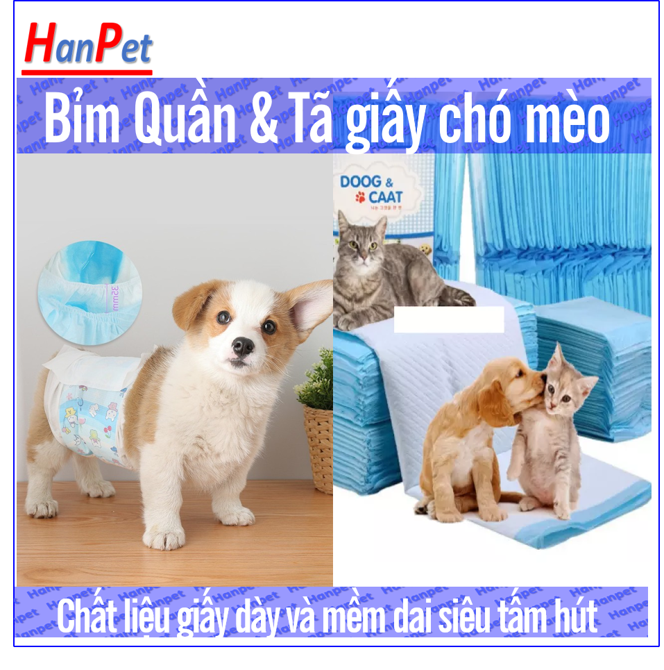 Doremiu - Tã bỉm chó đực (Bịch 10 miếng) Bỉm dán cho chó đực dạng băng rốn