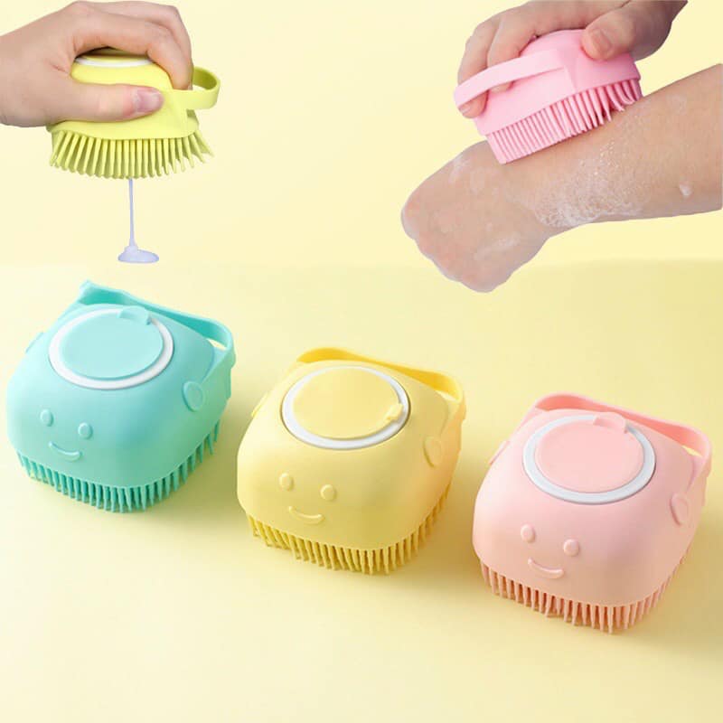 Bông tắm Silicon tạo bọt hình vuông 3 trong 1 mẫu mới