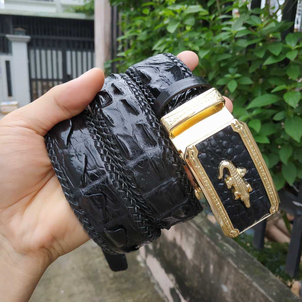[FREE SHIP] Thắt Lưng Cá Sấu Liền Nguyên Tấm Lưng [ĐAN VIỀN THỦ CÔNG 100% RẤT BỀN]