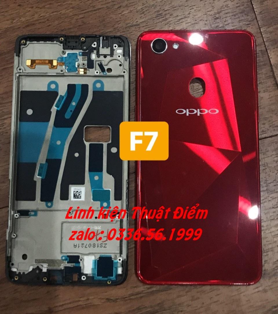 bộ vỏ oppo F7 ,kèm khay sim,phím,kính camera