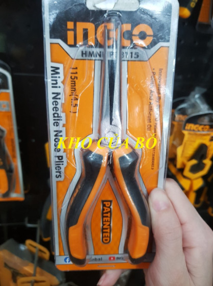 Kềm gắp mũi kim mini 4.5"/115mm ingco hmnnp08115