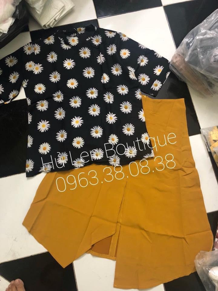 SET ÁO HOA KÈM CHÂN VÁY VÀNG