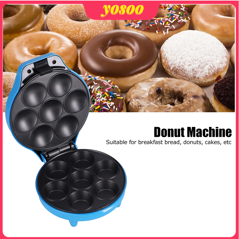 Multi-function 7-Holes Donut Machine Double-Sided Heating Cup Cake Maker 1200W