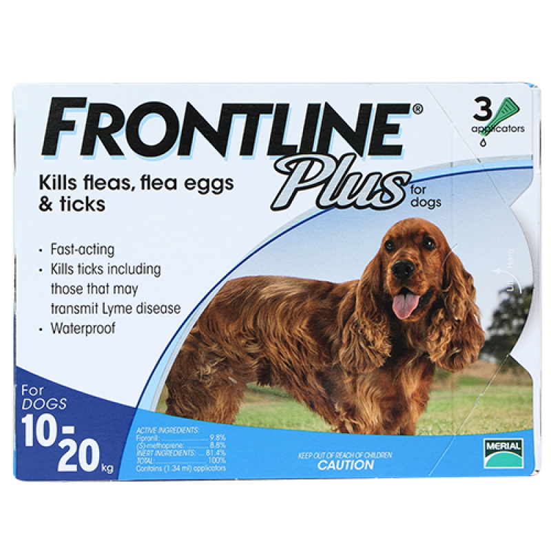 Frontline® Plus size M cho chó từ 10k - 20 kg (1,34ml/ống x 3 ống/hộp)