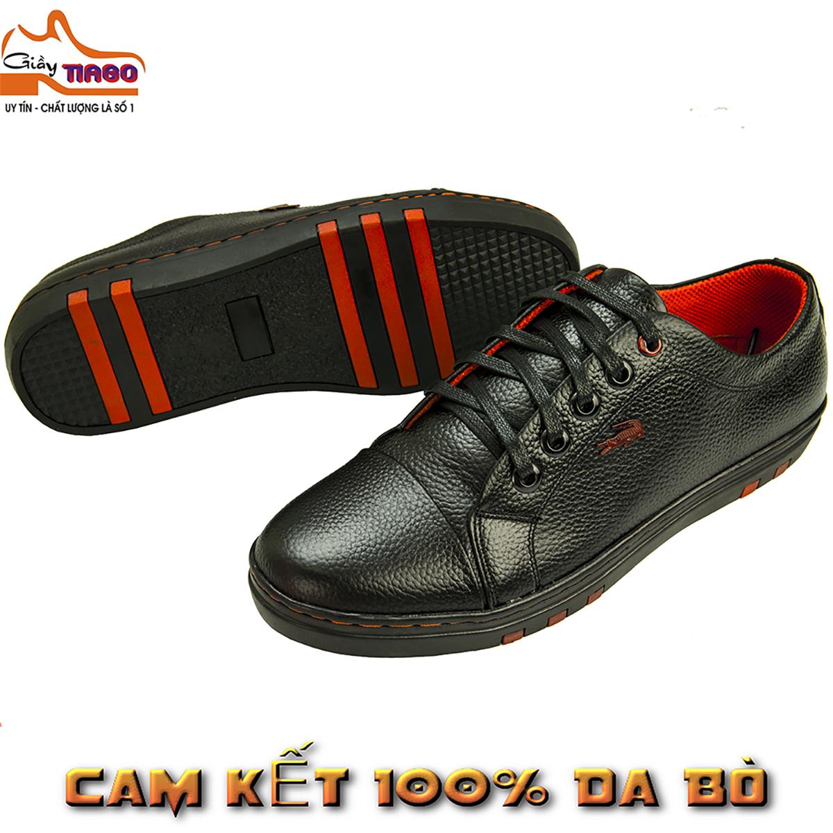giày thể thao nam da bò TA68 đen