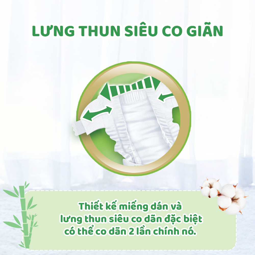 10 miếng Tã/ bỉm dán Molfix Thiên nhiên S (4kg - 8kg)
