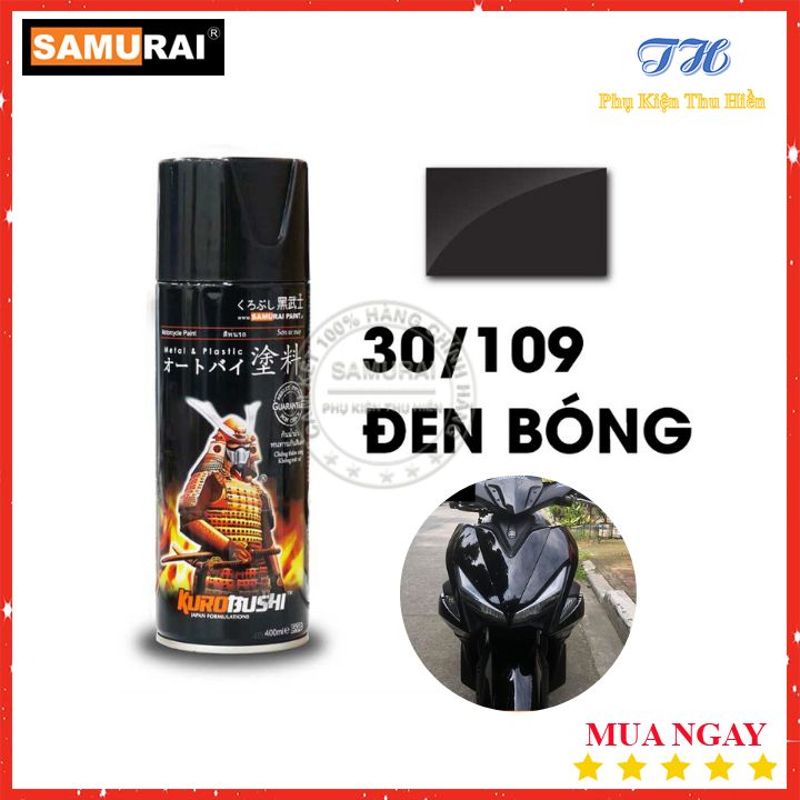 [HCM]Sơn xịt Samurai màu Đen Bóng - Mã 30/109