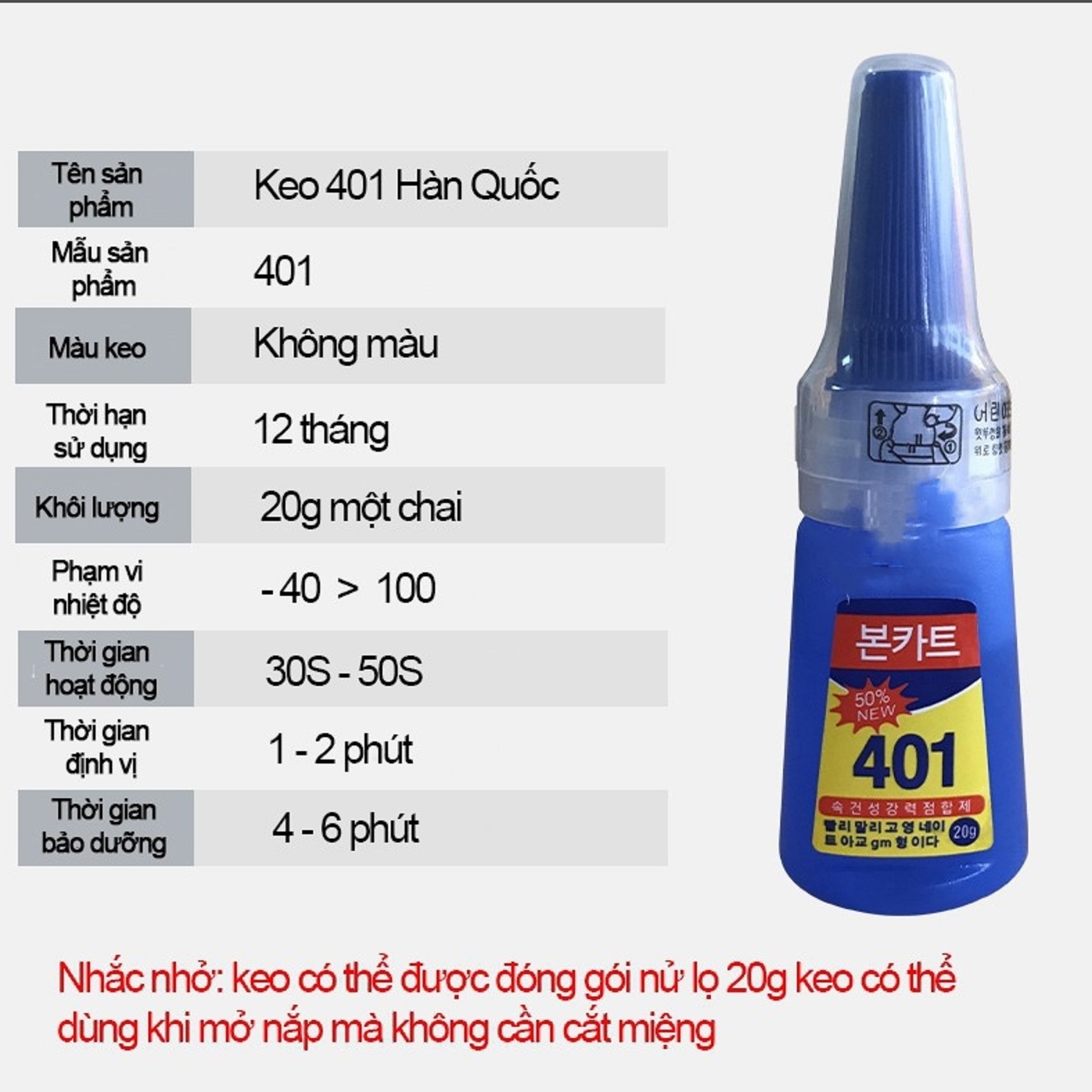 Keo dán móng giả siêu dính 401 dùng nước thoải mái