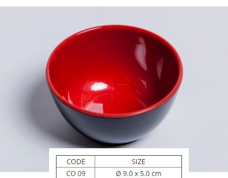 Chén Nhựa Melamine Hai Lớp Đỏ Đen Nhiều Size