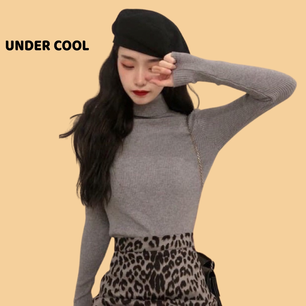 Áo Len tăm Cổ Lọ Nữ UNDERCOOL Len Gân Tăm Co Giãn Nhiều Màu sắc trẻ trung ADT02