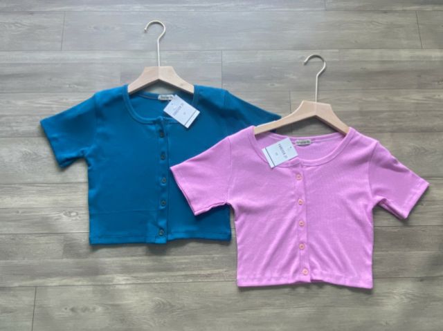 Áo croptop nút Thật Vải dày đẹp (Nút Gài) A3-G00