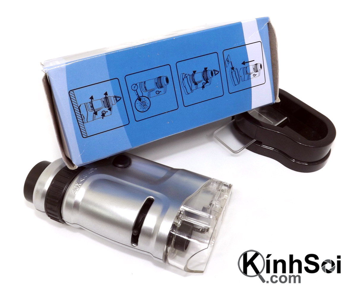 Kính hiển vi mini cầm tay 20x - 40x LED
