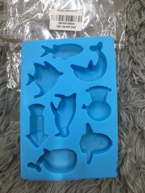Khuôn socola/kẹo chip hình cá biển silicone