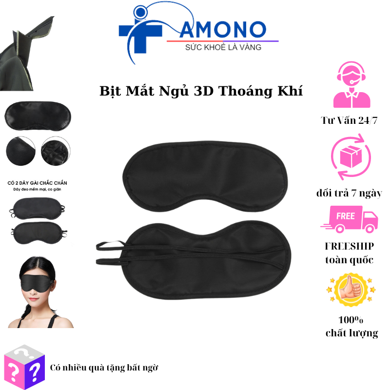 Bịt mắt ngủ 3d chống chói, thư giãn mắt khi ngủ - chất vải thoáng khí, mềm mại
