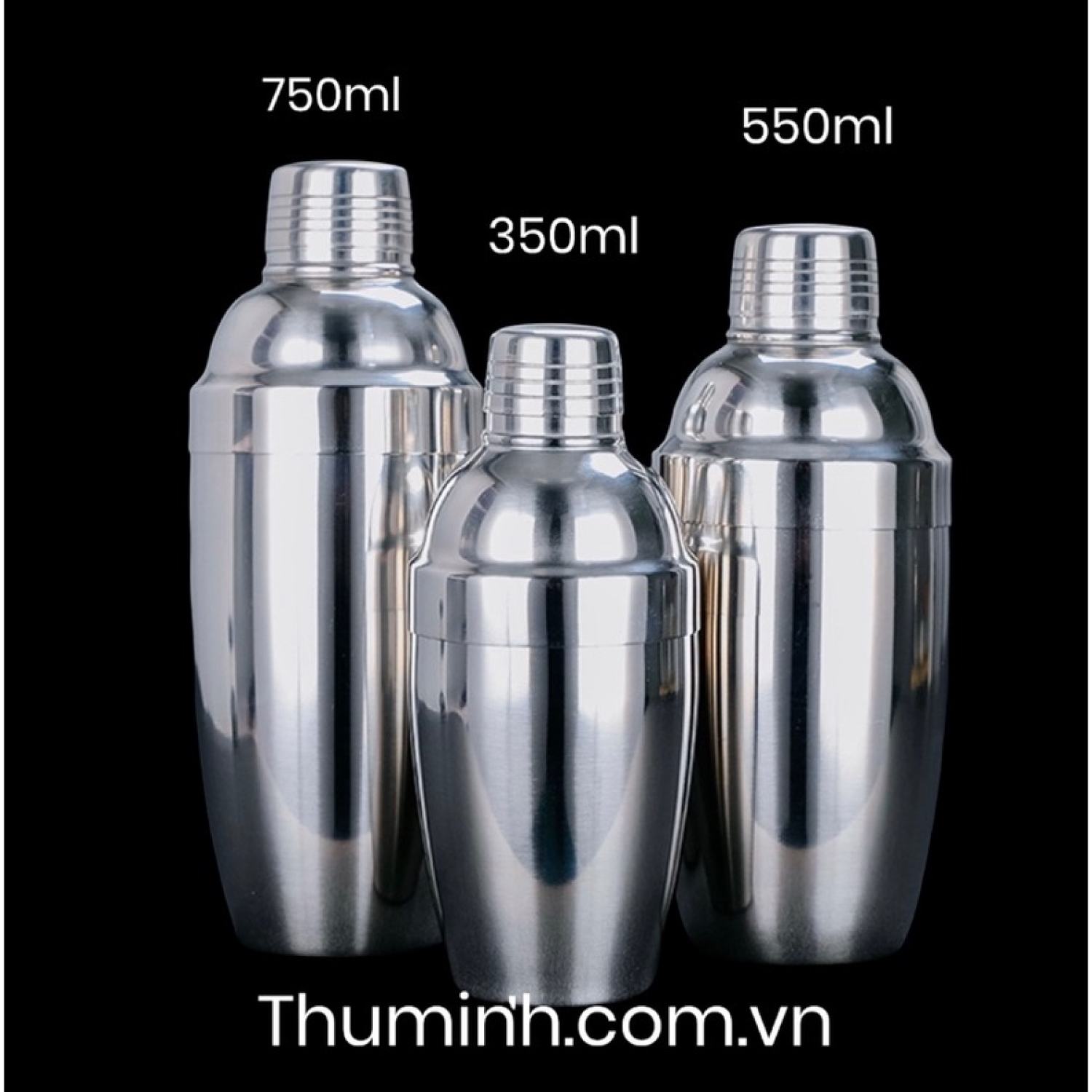 Bình Lắc Shaker Pha Chế 100% Inox (350ml-550ml-750ml)