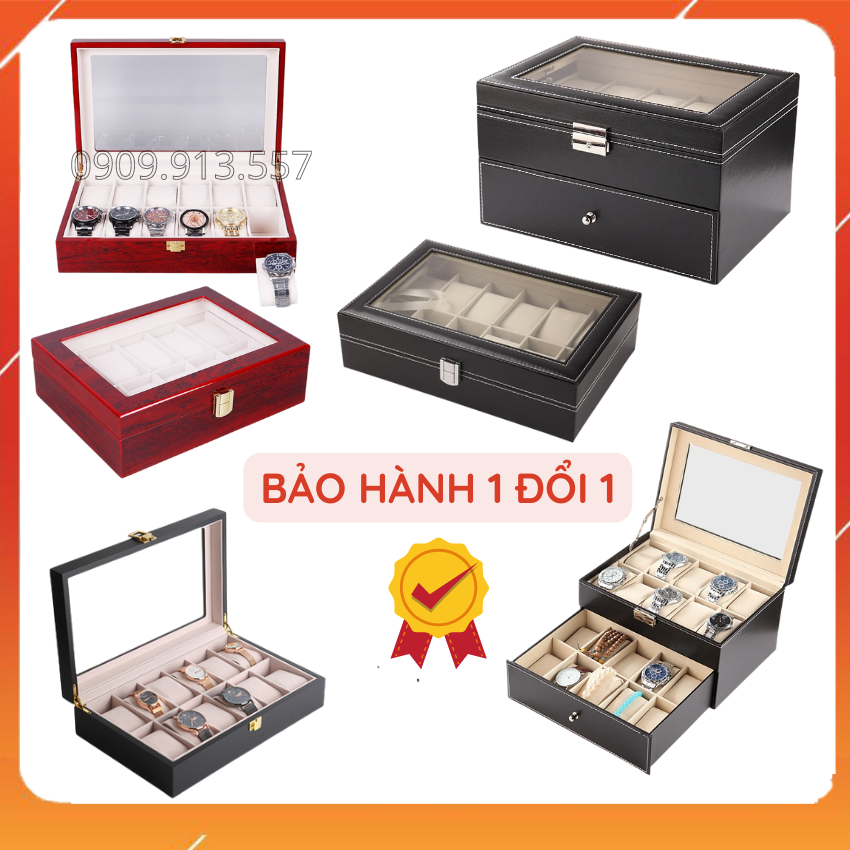 [HCM]Hộp đựng đồng hồ da 12 chiếc