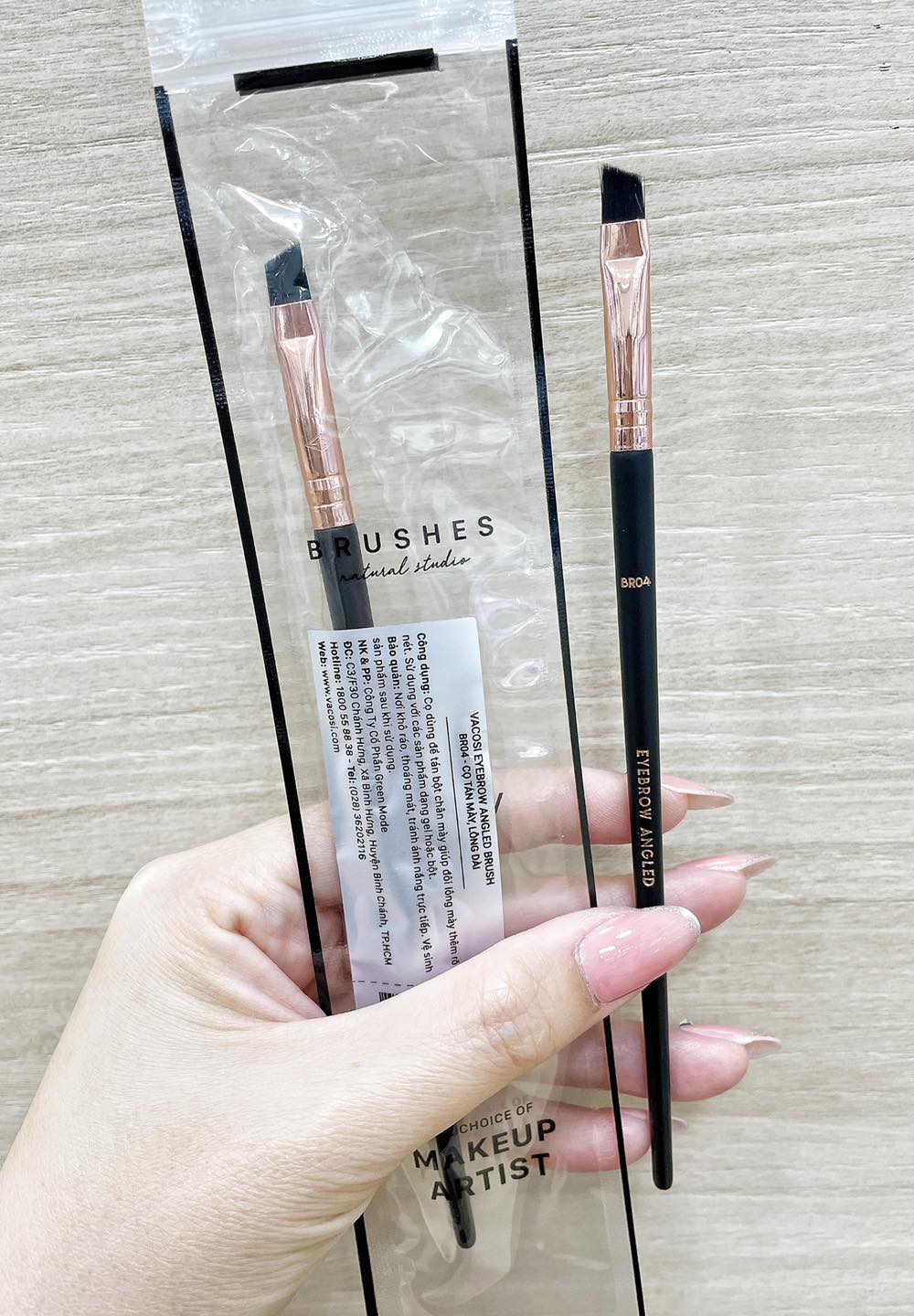 [Hàng chính hãng] Cọ Mày Đầu Mềm Vacosi Eyebrow Angled Brush BR04