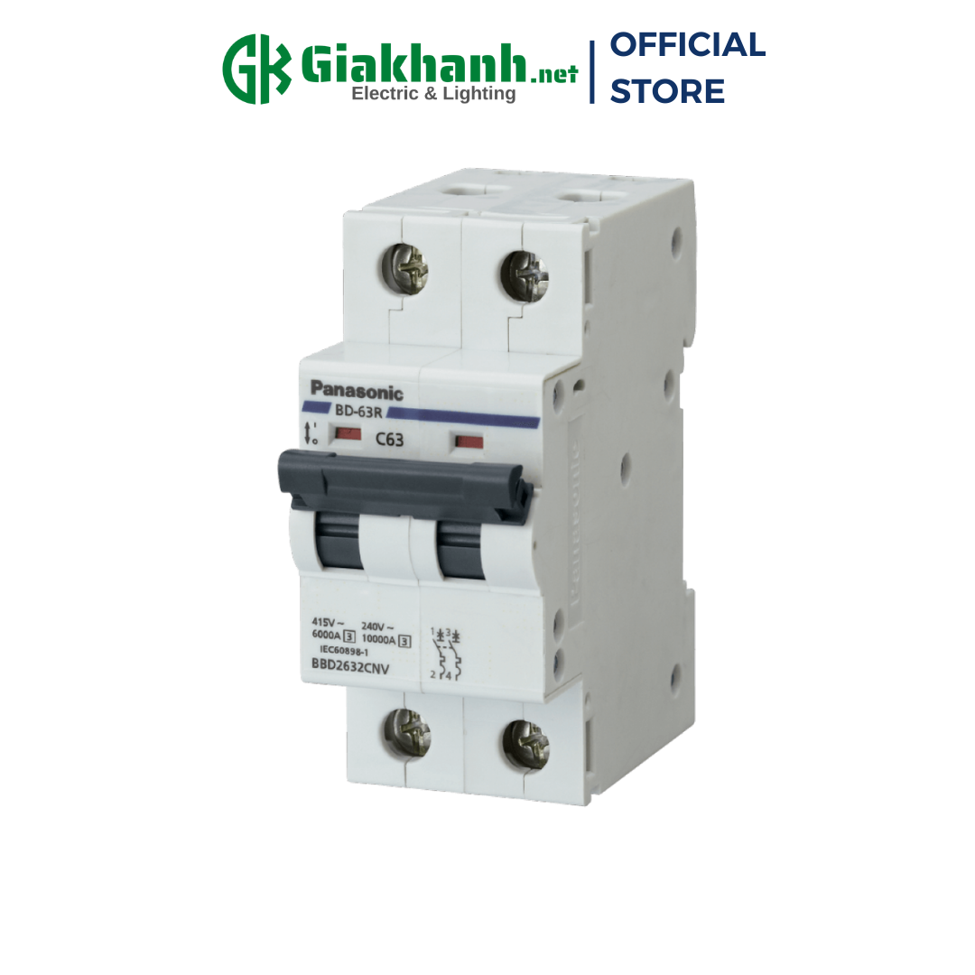 Aptomat CB Chống Quá Tải Và Ngắn Mạch MCB Panasonic 2P 6ka 6A ,16A, 20A, 25A, 32A, 40A, 50A, 63A